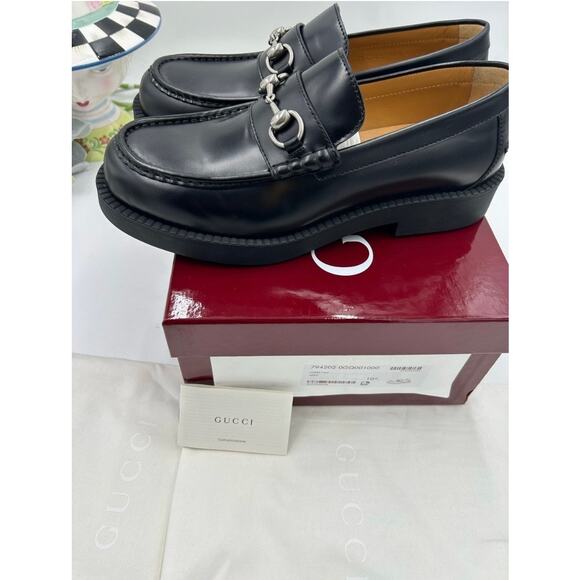 Men\'s Gucci horse bit leather loafers size 10.5 fits 11 US made in Italy main image 8